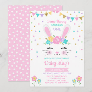 Convites Bolny Birthday Convoca Um Aniversário Coelhinho