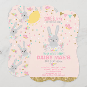 Convites Bolny Birthday Convoca Um Aniversário Coelhinho