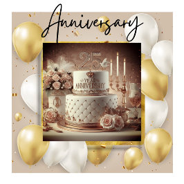 CONVITES BOLO DE 25º ANIVERSÁRIO DE CASAMENTO GRACIOSO