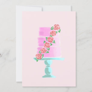 Convites Bolo de 3 Andares Rosa