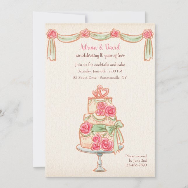 Convites Bolo de aniversário (Frente)