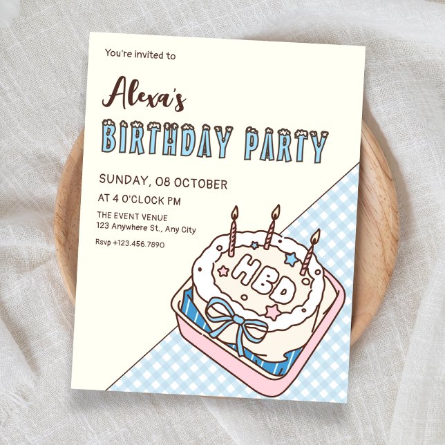 Convites Bolo de aniversário  (Criador carregado)