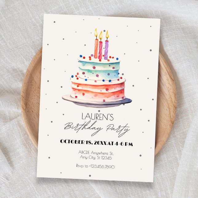 Convites Bolo de aniversário  (Criador carregado)