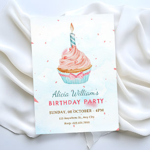 CONVITES BOLO DE ANIVERSÁRIO AQUARELA 
