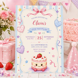 Convites Bolo de Aniversário Caprichoso Custom Colorido Fes