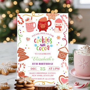 Convites Bolo de Aniversário com Biscoitos de Natal e Cacau