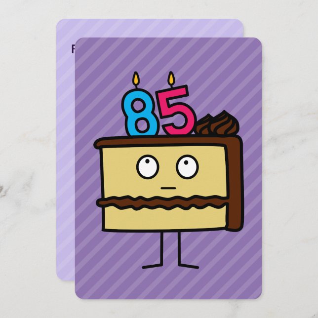 Convites Bolo de aniversário com Velas (Frente/Verso)