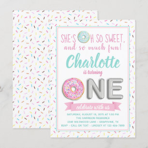 Convites Bolo de Aniversário de 1 Ano com Balão de Folha de