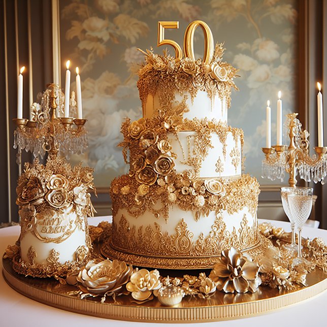 CONVITES BOLO DE ANIVERSÁRIO DE CASAMENTO ELEGANTE 50 (Criador carregado)