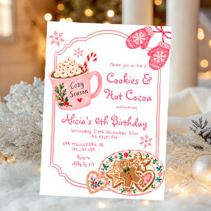 Convites Bolo de Aniversário de Cookies Desenhados à Mão e