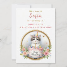 Bolo de Aniversário de Gatinho Pastel - - Aniversá