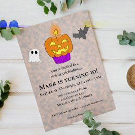 Convites Bolo de Aniversário de Halloween com Celebração Si