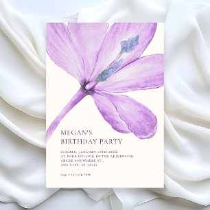 Convites Bolo de aniversário de pétala de flor minimalista 