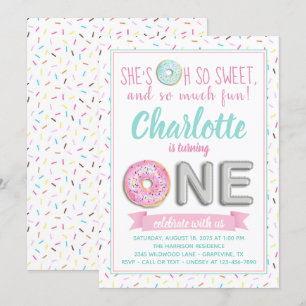 Convites Bolo de Aniversário de Primeiro Aniversário Balão 