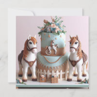 BOLO DE ANIVERSÁRIO DECORADO COM PÔNEIS PARA CRIAN