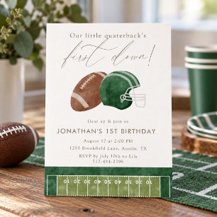 Convites Bolo de Aniversário Primeiro Capacete de Futebol V