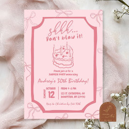 Convites Bolo de Aniversário Surpresa Menina Coração Coquet