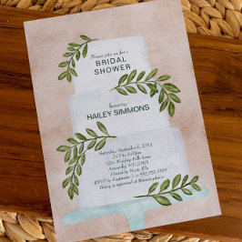 Convites Bolo de Casamento com Aquarela chá de panela com V