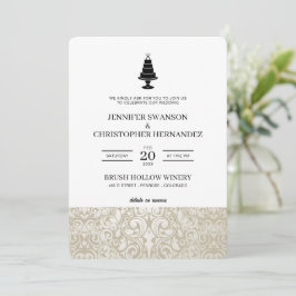 Convites Bolo de Casamento com Detalhes