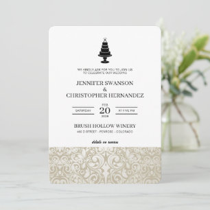 Convites Bolo de Casamento com Detalhes