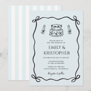 Convites Bolo de Casamento com Laço Coquette