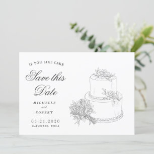 Convites bolo de casamento elegante Foto Salva a Data