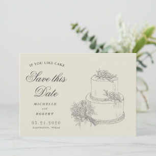 Convites bolo de casamento elegante Foto Salva a Data