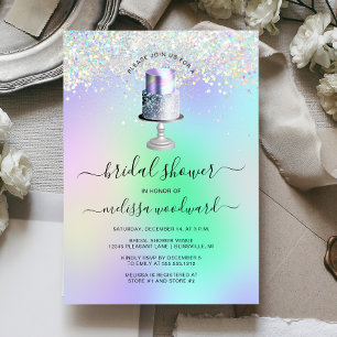 Convites Bolo de Casamento Glamouroso Chuveiro de Noiva Hol