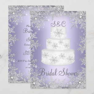 Convites Bolo de Casamento Monograma Chuveiro de Noiva Roxo