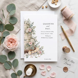 Convites Bolo de casamento rústico 