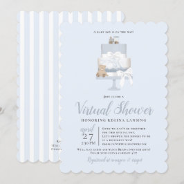 Convites Bolo de Chá de fraldas virtual de longa distância 