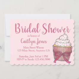 Convites Bolo de Chá de panela de Casamento de Cupcake Spri