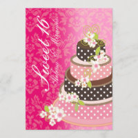 Bolo de chocolate cor-de-rosa doce 16/ princesa/4-
