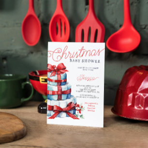 Convites Bolo de Fraldas de Natal Festa de Bebê de Férias