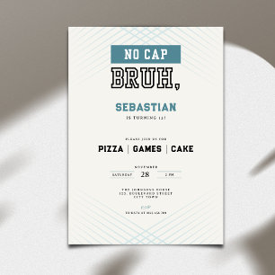 Convites Bolo de Jogos de Pizza de Aniversário de 13 anos S