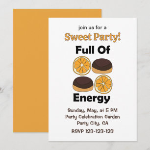 Convites Bolo de Laranja Chocolate Jaffa Cheio de Energia F