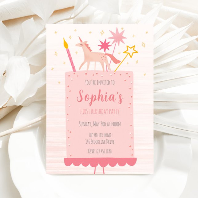 Convites Bolo de Nascimento do Unicórnio (Criador carregado)