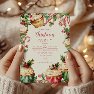 Convites Bolo de Natal com Listras de Doce