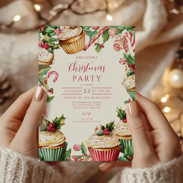 Convites Bolo de Natal com Listras de Doce (Criador carregado)
