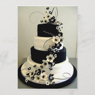 CONVITES BOLO DE NOIVA PRETO E BRANCO "CONVITE"