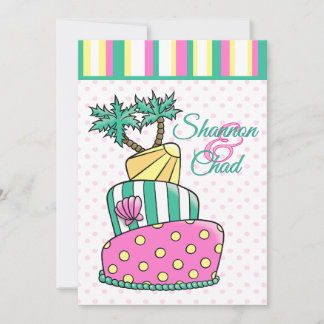 Convites Bolo de Praia Tropical