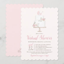 Bolo de Pram Rosa Rosa do Chá Virtual de Longa Dis