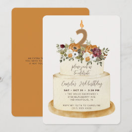 Convites Bolo de segundo aniversário de outono de Laranja C