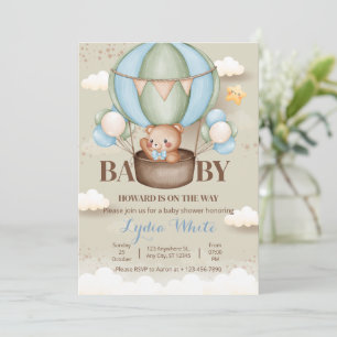 Convites Bolo de Urso de Pelúcia Baby Shower Oh Bebê