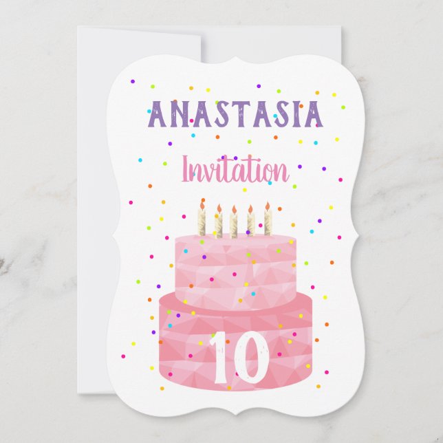 Convites Bolo e Velas de Aniversário convidam (Frente)