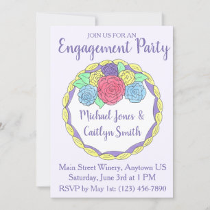 Convites Bolo Floral de Festa de noivado de Casamento