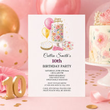 Bolo Floral Doce 10º Aniversário Meninas Dez Crian