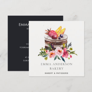 Convites Bolo Floral Frutas da Moda Patisserie Cupcake Pada