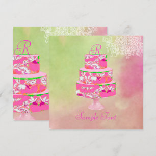 Convites Bolo floral monograma alice PixDezines