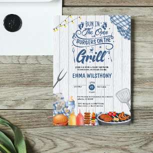 Convites Bolo no Forno & Hambúrgueres Grill Chás de Bebê Me